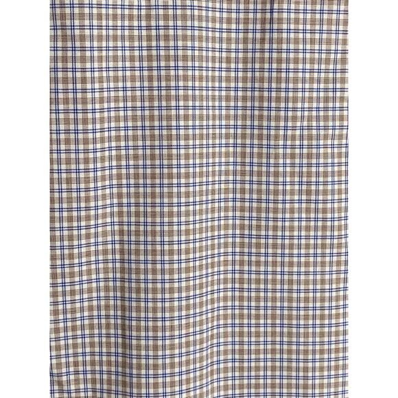 Gaetano Ippolito Napoli Plaid Button Up Long Sleeve Dress Shirt Blue Brown 17/43 - Picture 5 of 7